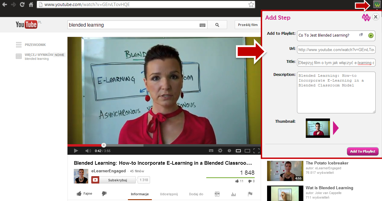 Dodawanie zasobów do MentorMob - wideo o blended learningu Anny Sabramowicz